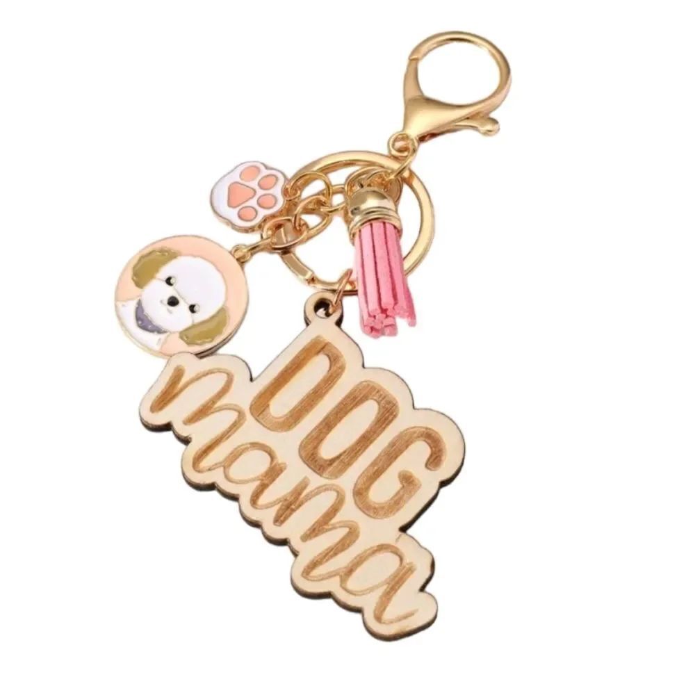 "Dog Mama" Poodle Keychain - Picture 2 of 3